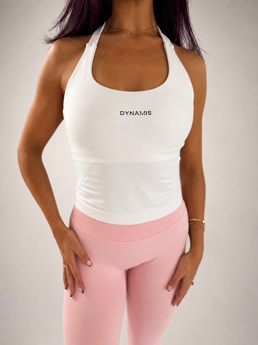 White Halter Neck Top